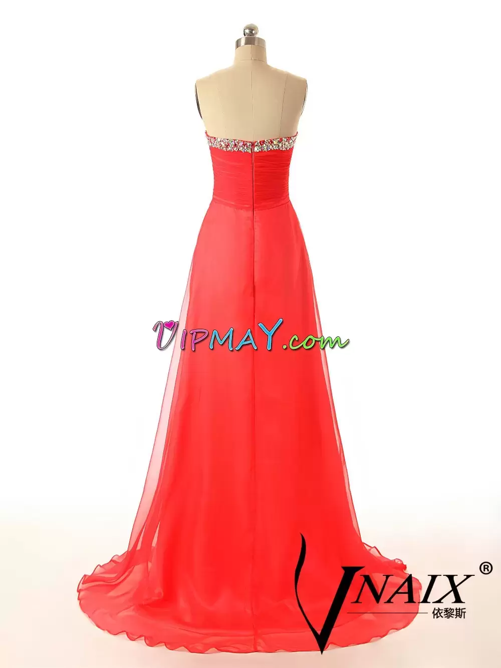 Traditional Floor Length Watermelon Red Going Out Dresses Satin