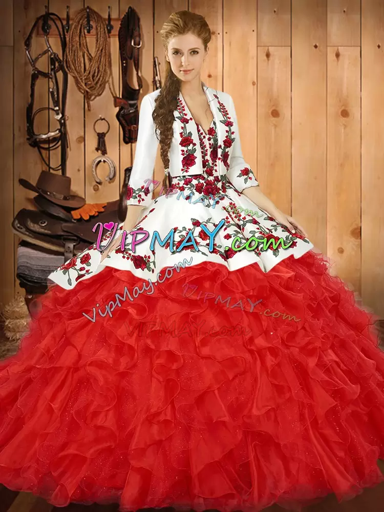 red mexican quinceanera dresses